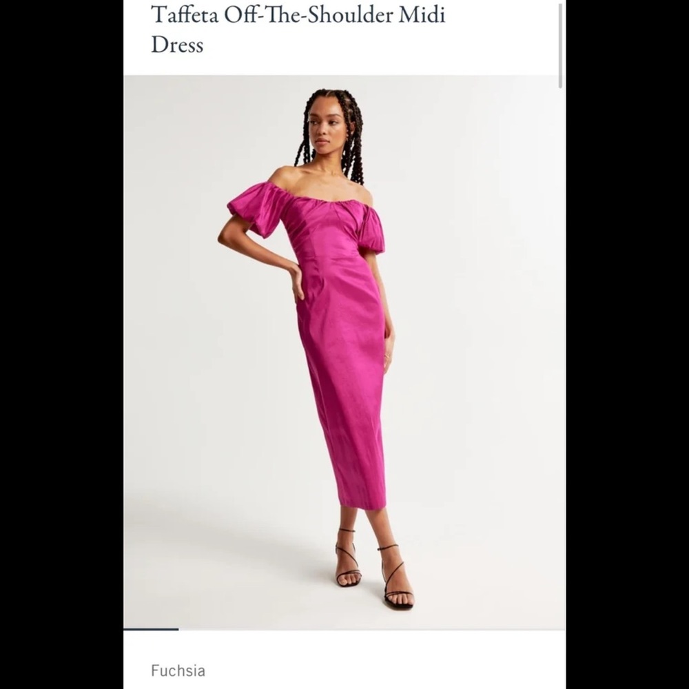 NWT Abercrombie Off-The-Shoulder Midi Dress